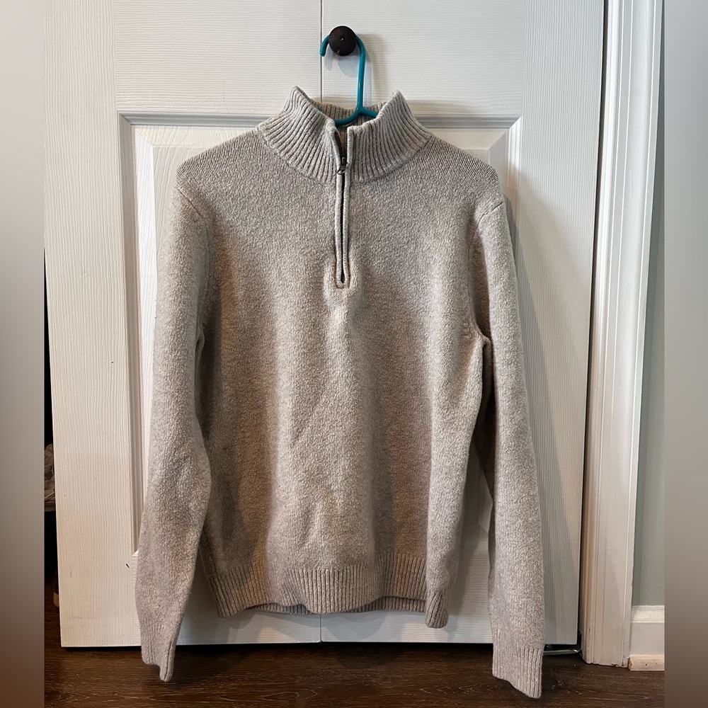 Cream Amazon Essentials Partial Zip Sweater